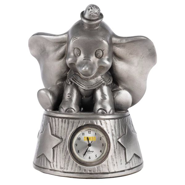A Pewter Dumbo Figural Clock.