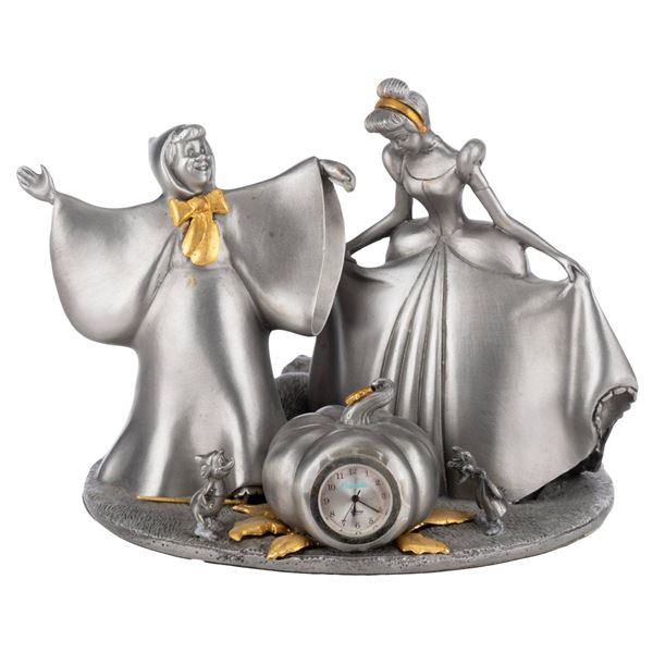 A "Cinderella " Pewter Figural Clock.