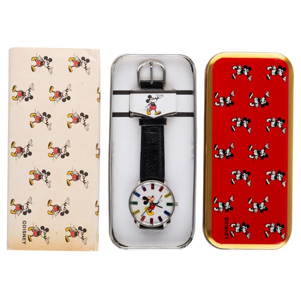 A Mickey Mouse Painting Watch with Tin.