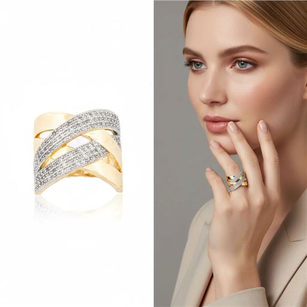 Aurora Interlace Ñ 18kt Gold Layered Ring (oro lam