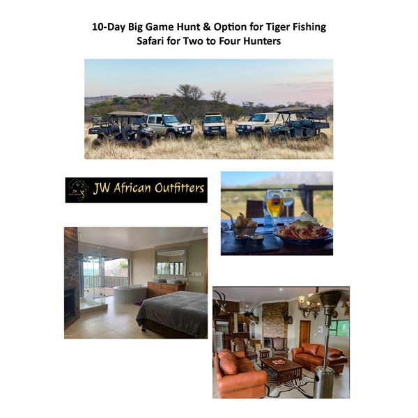 Safari Package for 2 to 4 Hunters for Seven (7) Days with a Premium Trophy for Each Hunter, and Opti