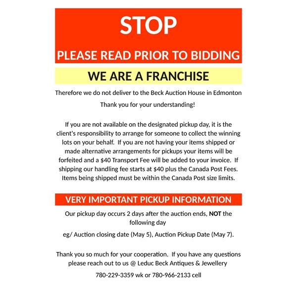 Please Do Not Bid Until Reading Rules & Regulations