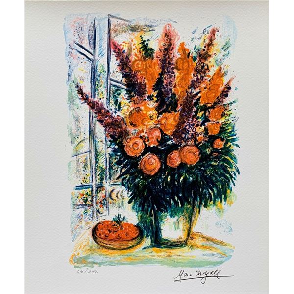 Marc Chagall BOUQUET WITH BOWL OF CHERRIES Limited Edition Facsimile Signed Giclee