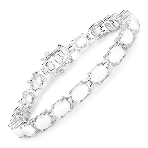 Plated Rhodium 10.26ctw Opal Bracelet