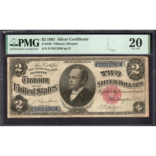 1891 $2 Silver Certificate PMG 20