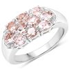 Image 1 : Plated Rhodium 1.50ctw Morganite Ring