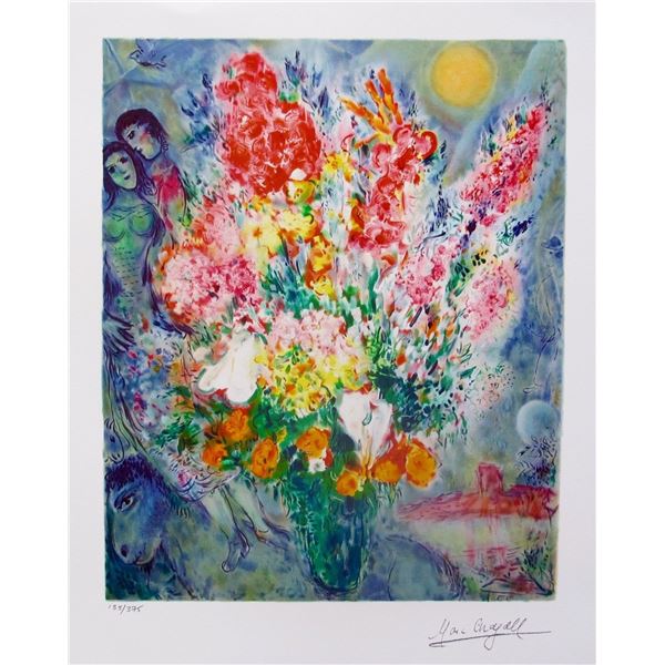 MARC CHAGALL ORIGINAL BOUQUET Facsimile Signed Limited Edition Giclee