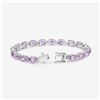 Image 4 : Plated Rhodium 14.40ctw Amethyst Bracelet
