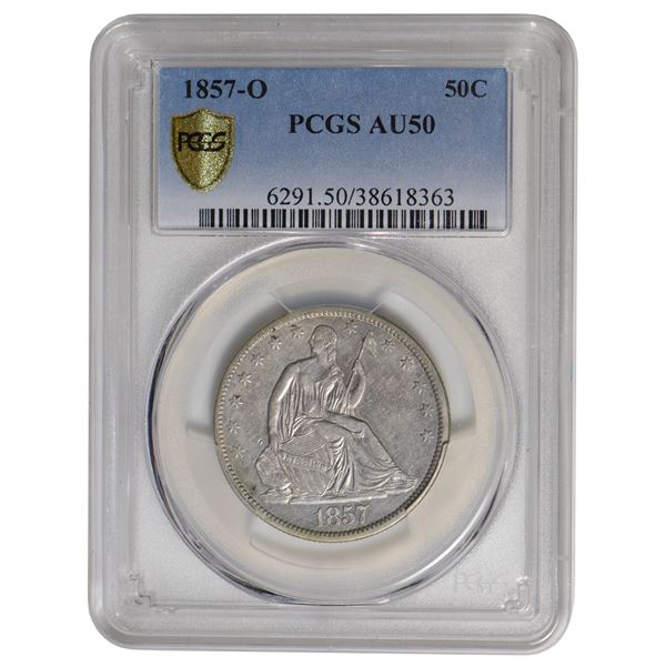 1857-O Seated Liberty Half Dollar PCGS AU50