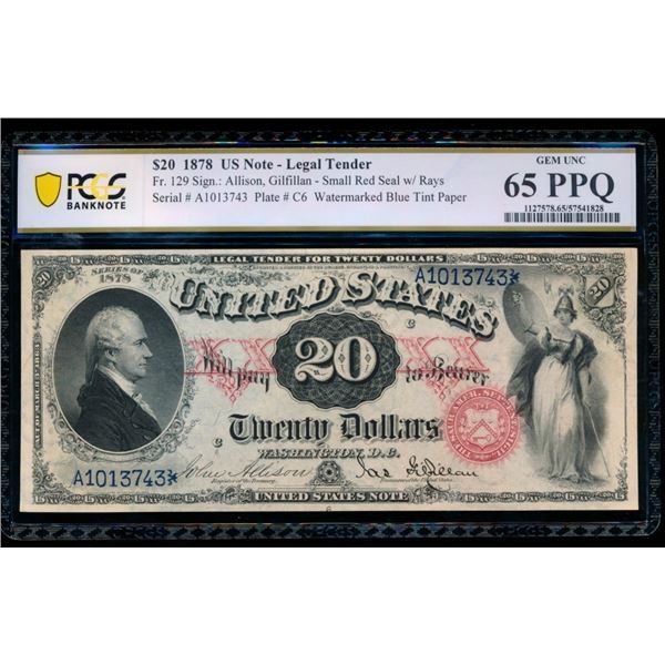 1878 $20 Legal Tender Note PCGS 65PPQ