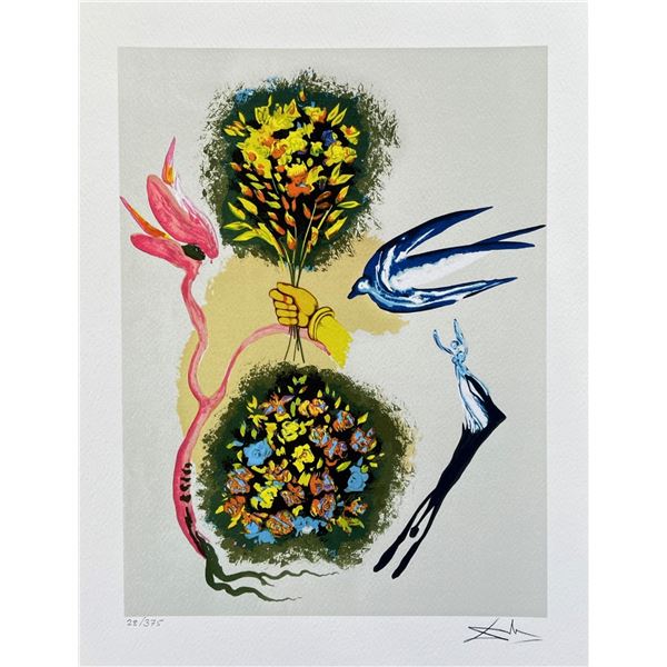 Salvador Dali APPARITION OF THE ROSE Facsimile Signed & Numbered Giclee