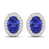 Image 1 : 14KT Yellow Gold 1.24ctw Tanzanite and Diamond Earrings