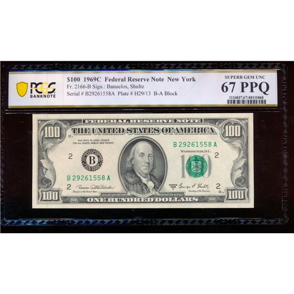 1969C $100 New York FRN PCGS 67PPQ