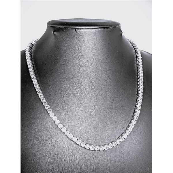 14 K Gold Plate Sparkling 36 Ctw CZ Tennis Necklace
