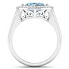Image 4 : 14KT White Gold 1.48ctw Aquamarine and Diamond Ring