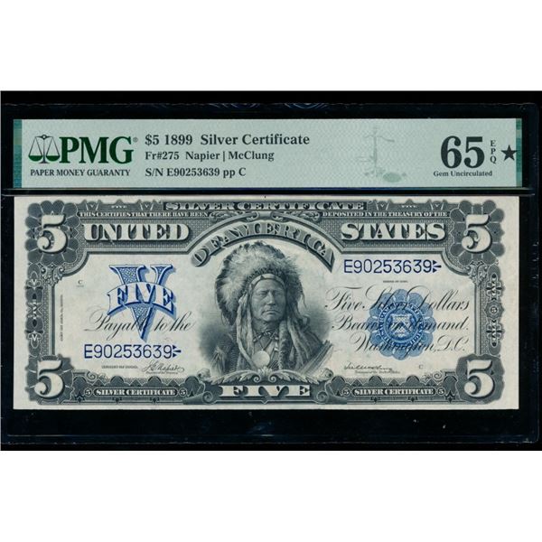1899 $5 Chief Silver Certificate PMG 65EPQ