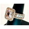 Image 4 : Sparkling 5 Ct Radiant Cut Lab Simulated Light Pink Diamond Ring