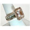 Image 6 : Sparkling 5 Ct Radiant Cut Lab Simulated Light Pink Diamond Ring