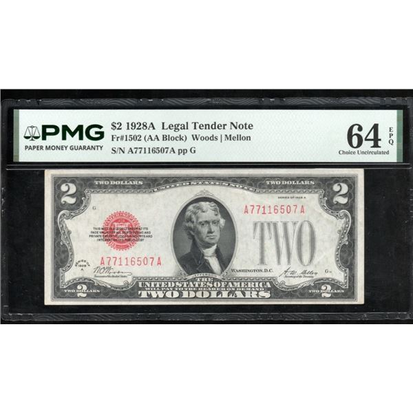 1928A $2 Legal Tender Note PMG 64EPQ