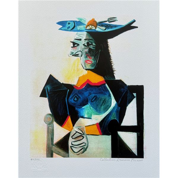 Pablo Picasso LADY WITH FORK & LEMON HAT Estate Signed Limited Edition Giclee