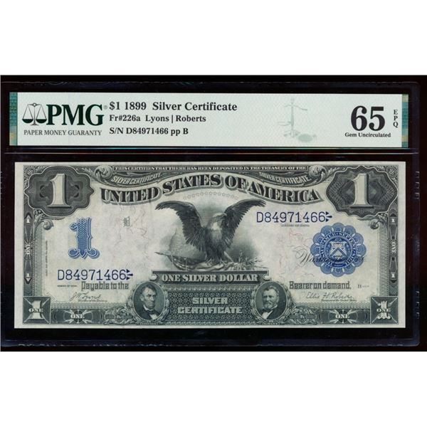 1899 $1 Black Eagle Silver Certificate PMG 65EPQ