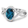 Image 2 : 14KT White Gold 1.1ctw London Blue Topaz and Diamond Ring