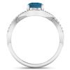 Image 4 : 14KT White Gold 1.1ctw London Blue Topaz and Diamond Ring