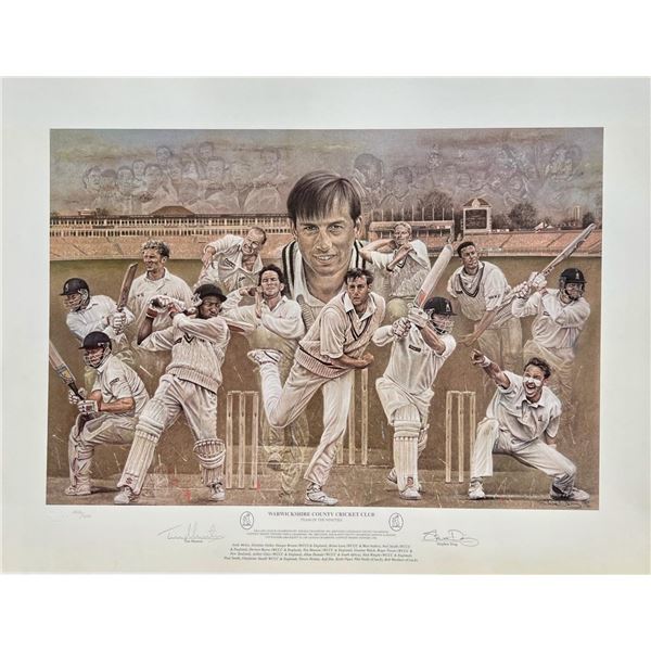 Stephen Doig WARWICKSHIRE COUNTY CRICKET CLUB Hand Signed Lithograph