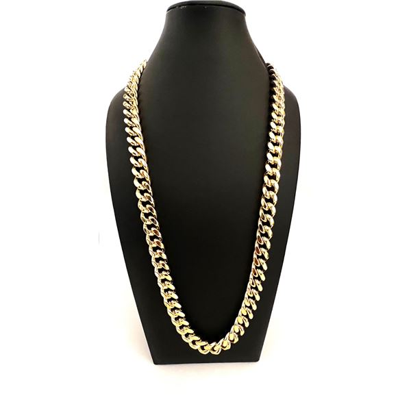 Huge Limited 233 Grams MLB 18 Kt Gold Plated Curb Link Necklace