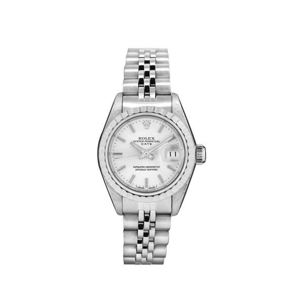 Rolex Ladies Stainless Steel Silver Index Quickset Date Watch