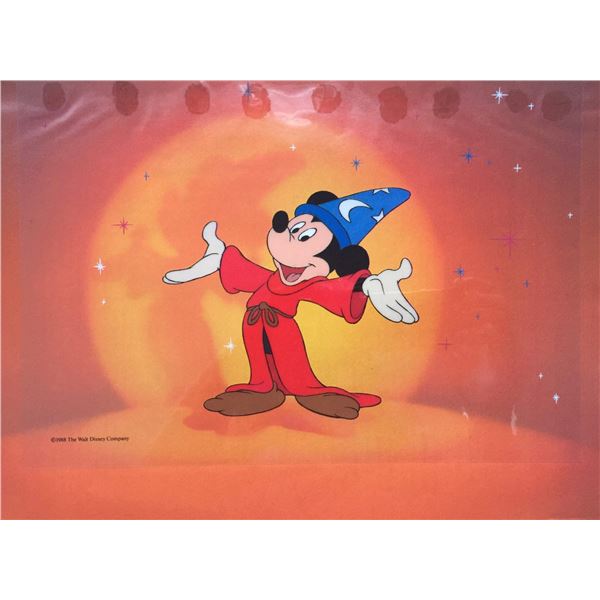 DISNEY Mickey Mouse SORCERER FANTASIA 1988 Sericel Animation Art Cel