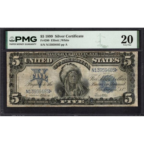 1899 $5 Chief Silver Certificate PMG 20