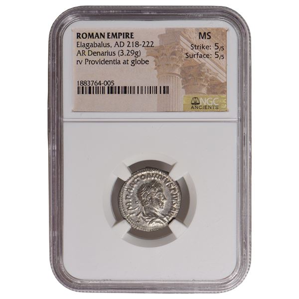 Ancient Rome, 218-222 AD, Elagabalus, AR Denarius NGC