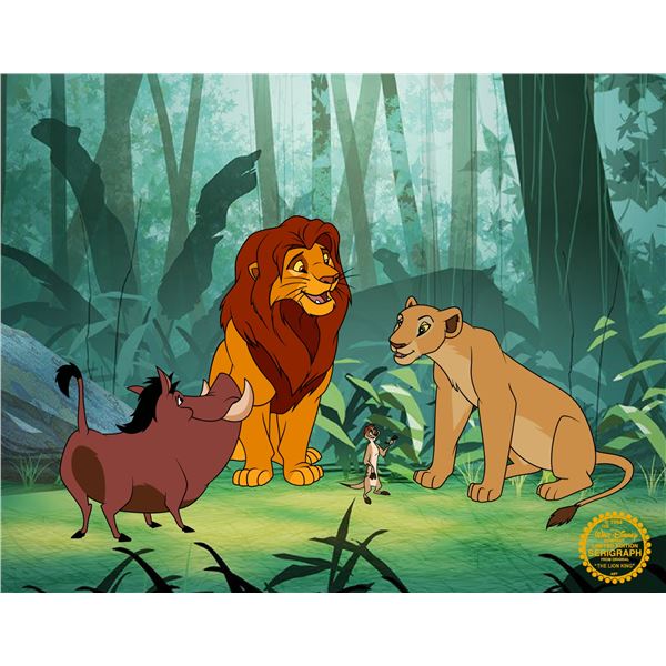 Disney THE LION KING Simba Nala Timon Pumbaa Sericel Animation Art Cel