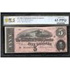 Image 1 : 1864 $5 T-69 Confederate PCGS 63PPQ