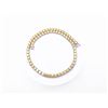 Image 8 : 18KT White Gold Plated 69ctw Lemon Yellow Moissanite Tennis Necklace