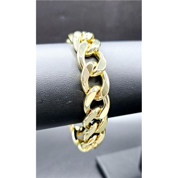 Strong 63.5 Gram 14 Kt  Gold Plate Curb Link Bracelet