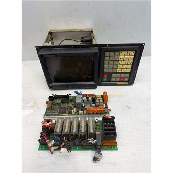 Fanuc #A02B-0073-C101 Panel, plus (2) Circuit Boards #A20B-1007-0490/03A, #A20B-2100-0770/08F