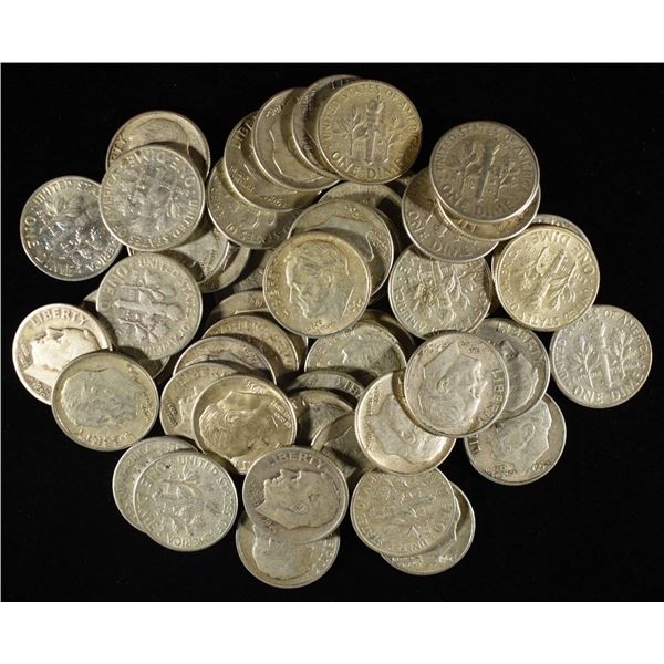 (50) 90% SILVER ROOSEVELTS DIMES