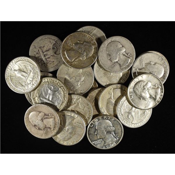 (20) 90% SILVER WASHINGTON QUARTERS
