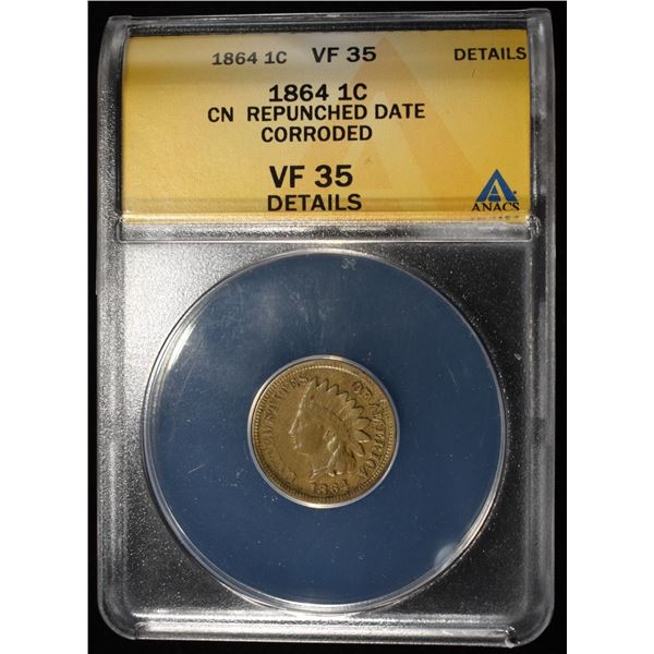 1864 INDIAN CENT ANACS VF35
