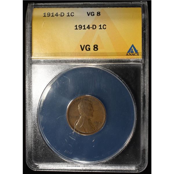 1914-D WHEAT CENT ANACS VG8