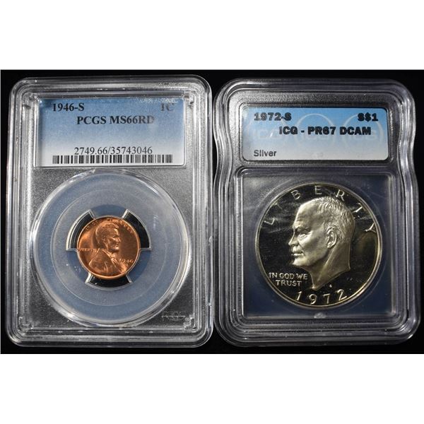 (2) GRADED COINS COLLECTORS LOT
