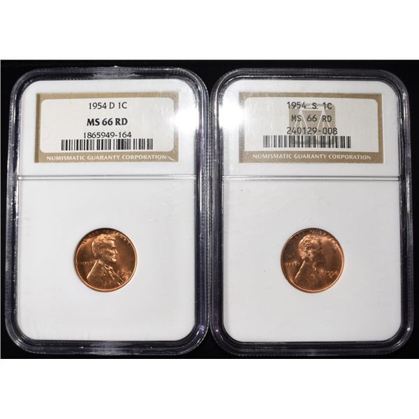 1954-S,D, WHEAT CENTS NGC MS 66RD