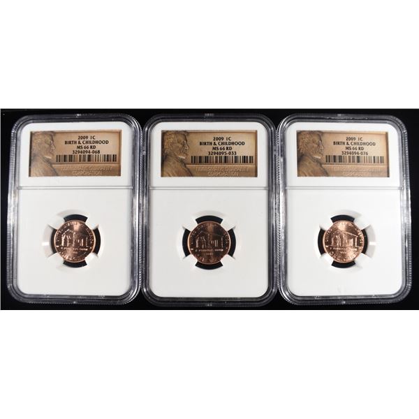 (3) 2009 BIRTH & CHILDHOOD CENTS NGC MS 66RD
