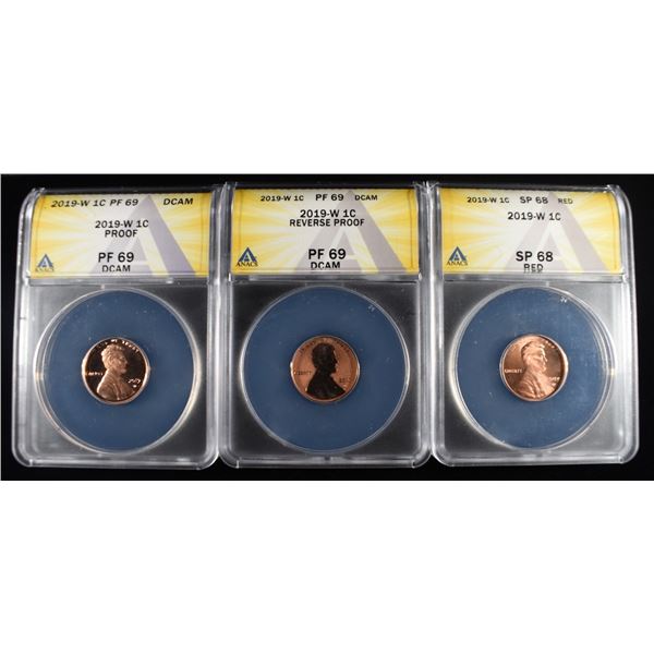 (3) ANACS LINCOLN CENTS