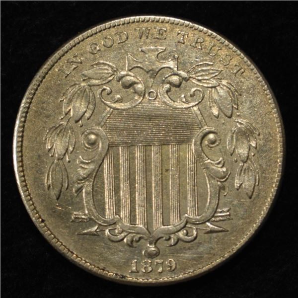 1879 SHIELD NICKEL CH AU