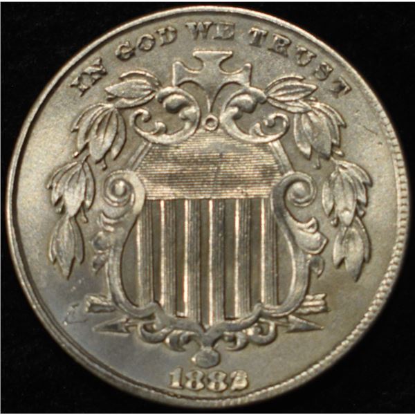 1882 SHIELD NICKEL BU