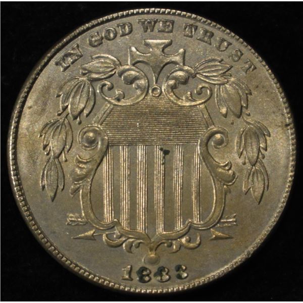 1883 SHIELD NICKEL NICE BU