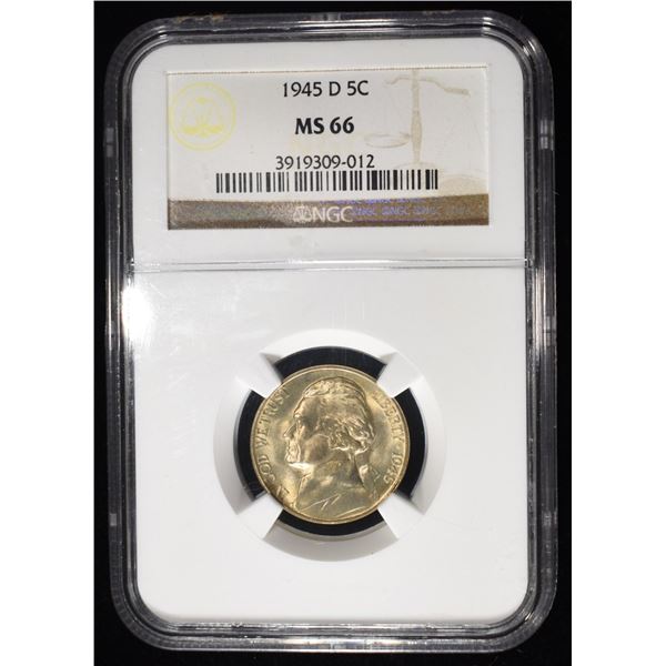 1945-D JEFFERSON WAR NICKEL NGC MS66